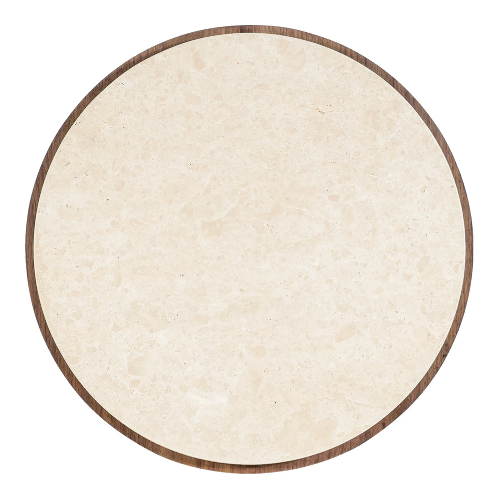 Eleana Round End Table – Wood Base with Marble Top Living Room Hooker Furniture
