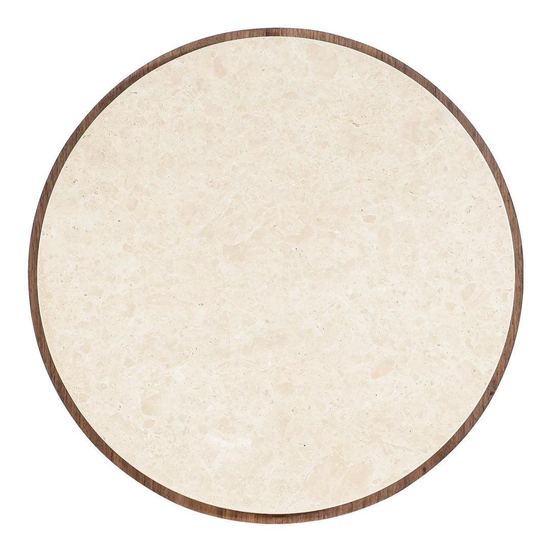 Eleana Round End Table – Wood Base with Marble Top Living Room Hooker Furniture