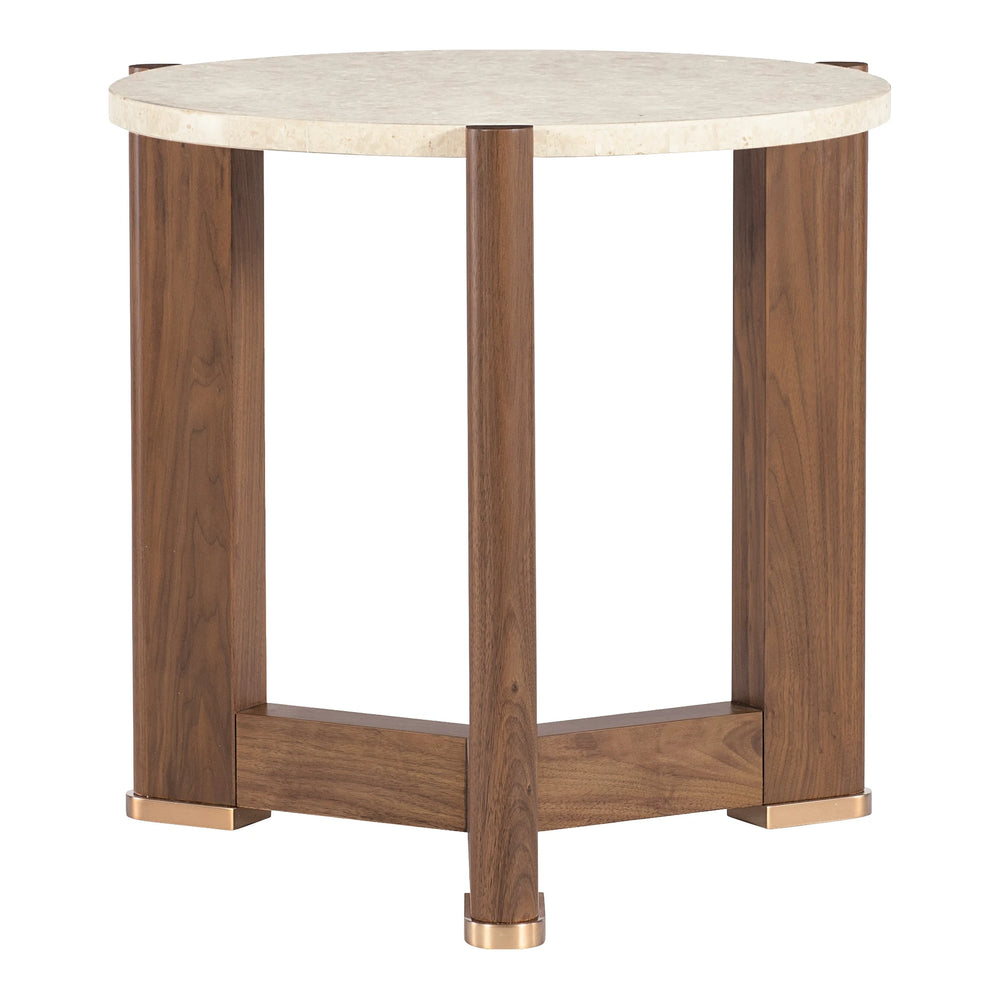 Eleana Round End Table – Metal Base with Marble Top Living Room Hooker Furniture
