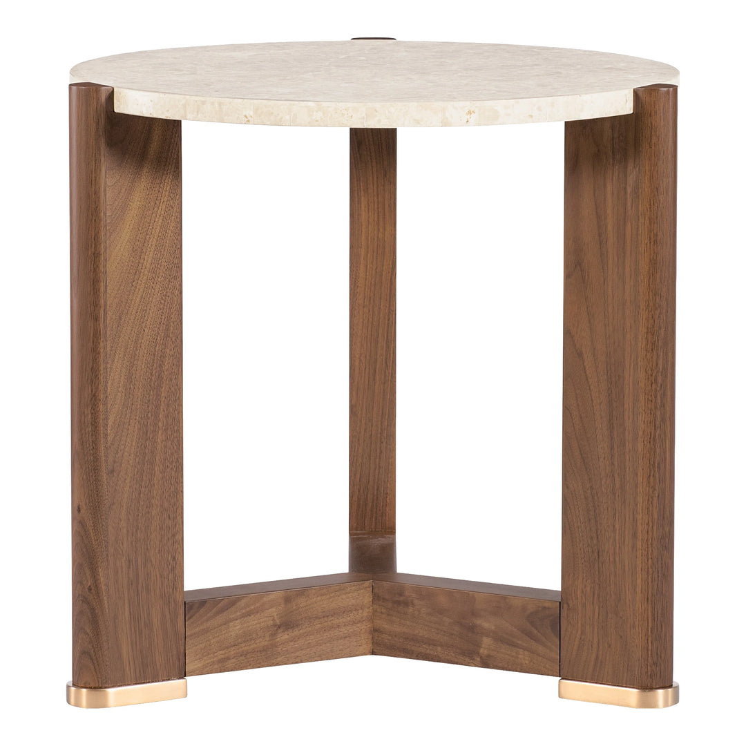 Eleana Round End Table – Metal Base with Marble Top Living Room Hooker Furniture