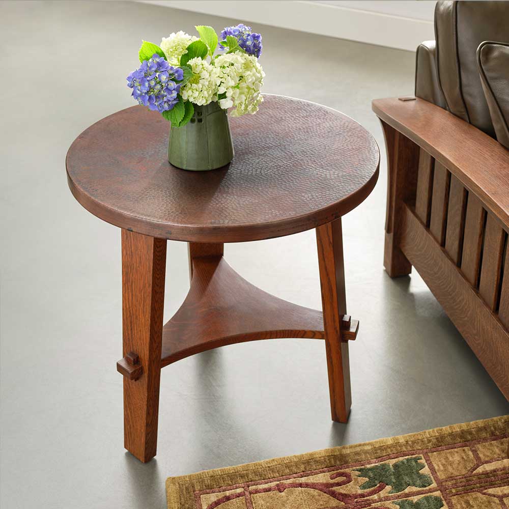 Mission Copper Top Side Table Living Room Stickley