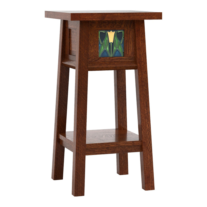 Floral Tile 24-inch Plant Stand Living Room Stickley