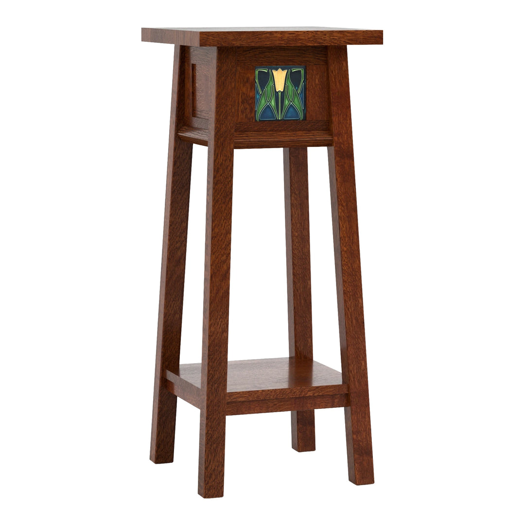 Floral Tile 30-inch Plant Stand Living Room Stickley