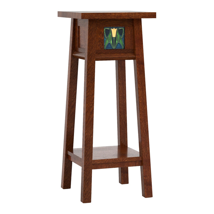 Floral Tile 30-inch Plant Stand Living Room Stickley