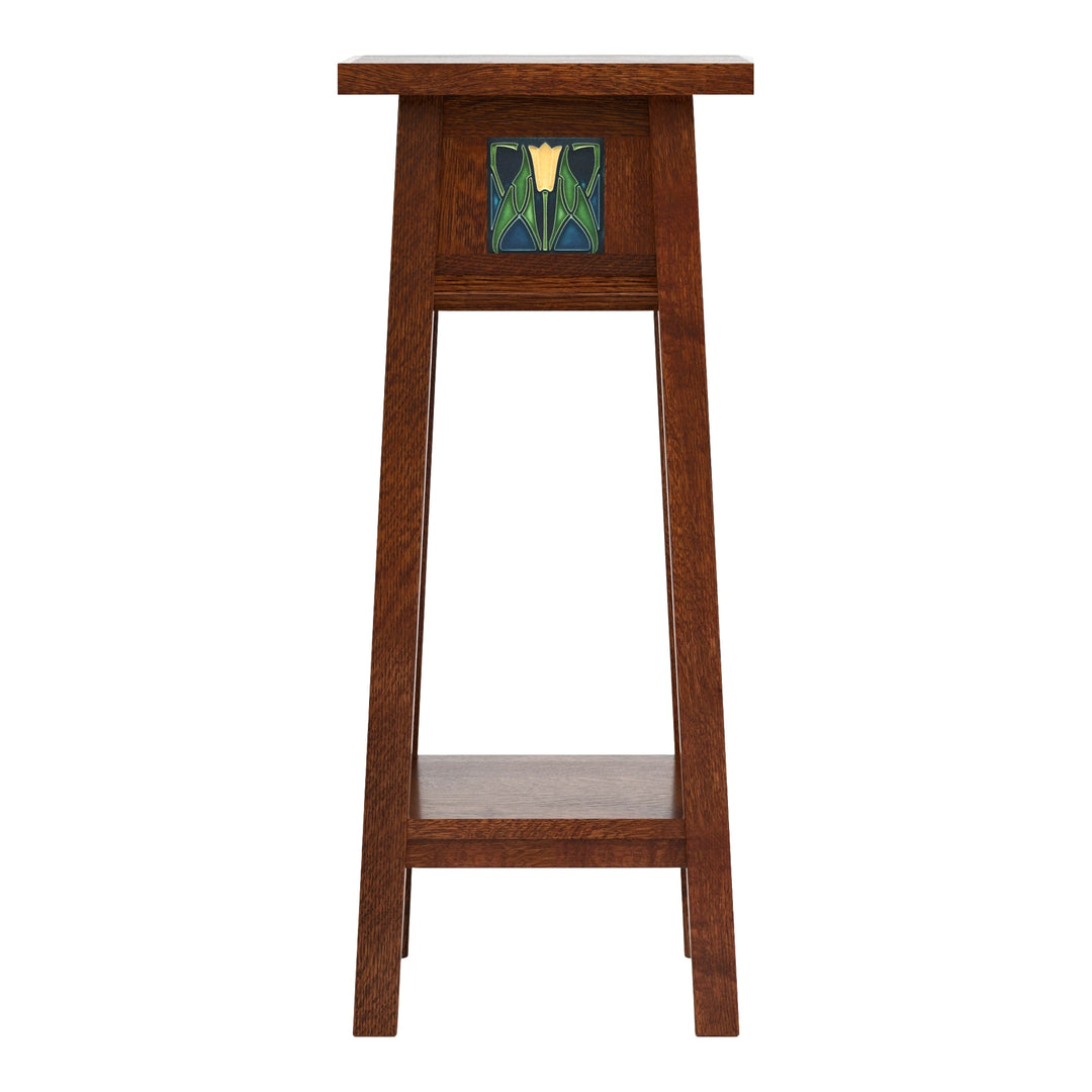 Floral Tile 30-inch Plant Stand Living Room Stickley
