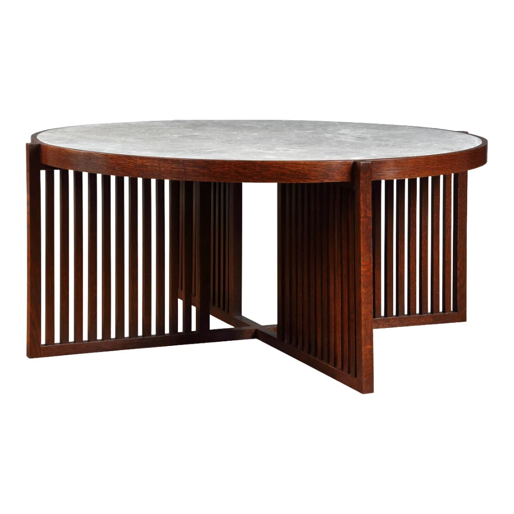 Park Slope Round Cocktail Table Living Room Stickley Oak