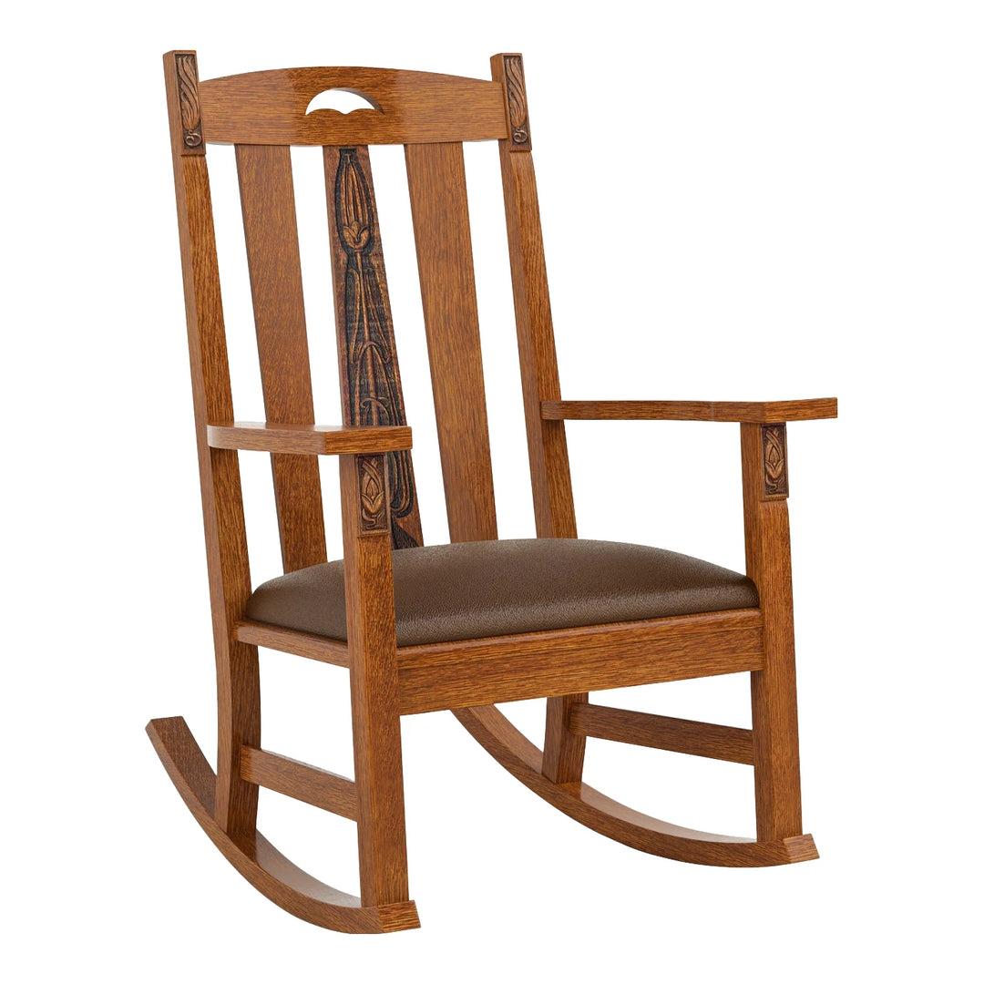 2026 Collector Edition LaSalle Rocker with Plaque Living Room Stickley Aurora Colman Saddle