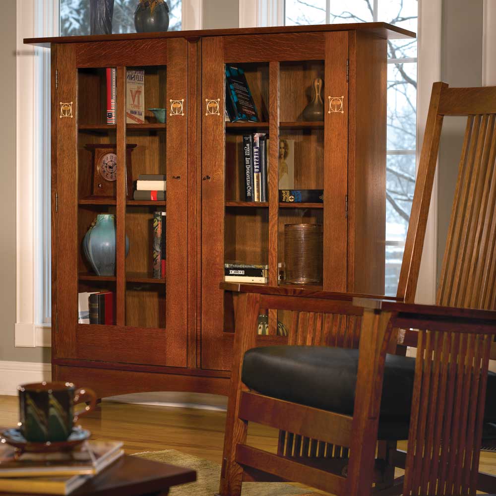 Harvey Ellis Bookcase with Inlay Home Office Stickley