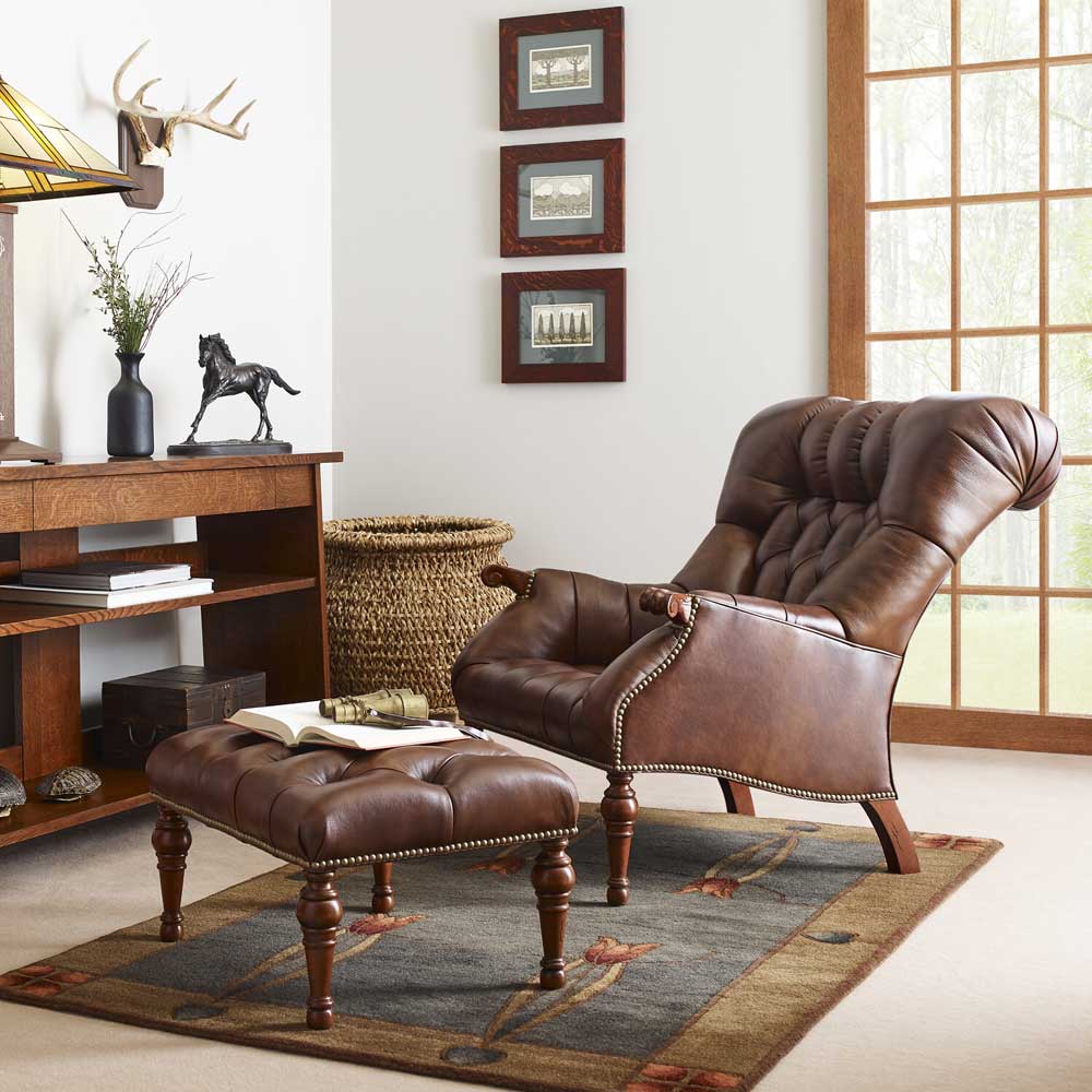 Leopold's Chair & Ottoman Living Room Stickley