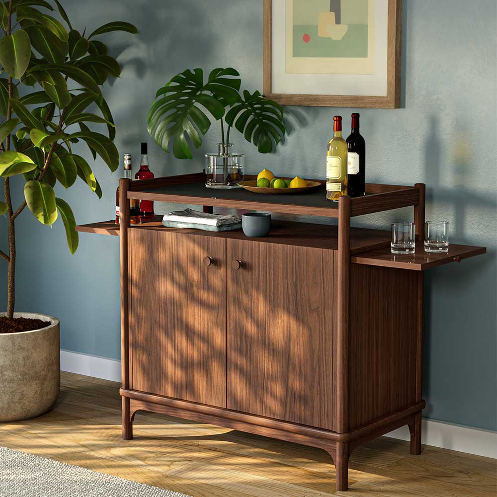 Small Server Table Stickley Walnut Grove Small Server - Bar Cabinet