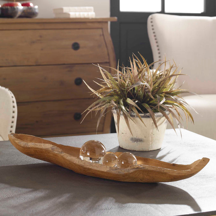 Teak Leaf Bowl Accessories Uttermost