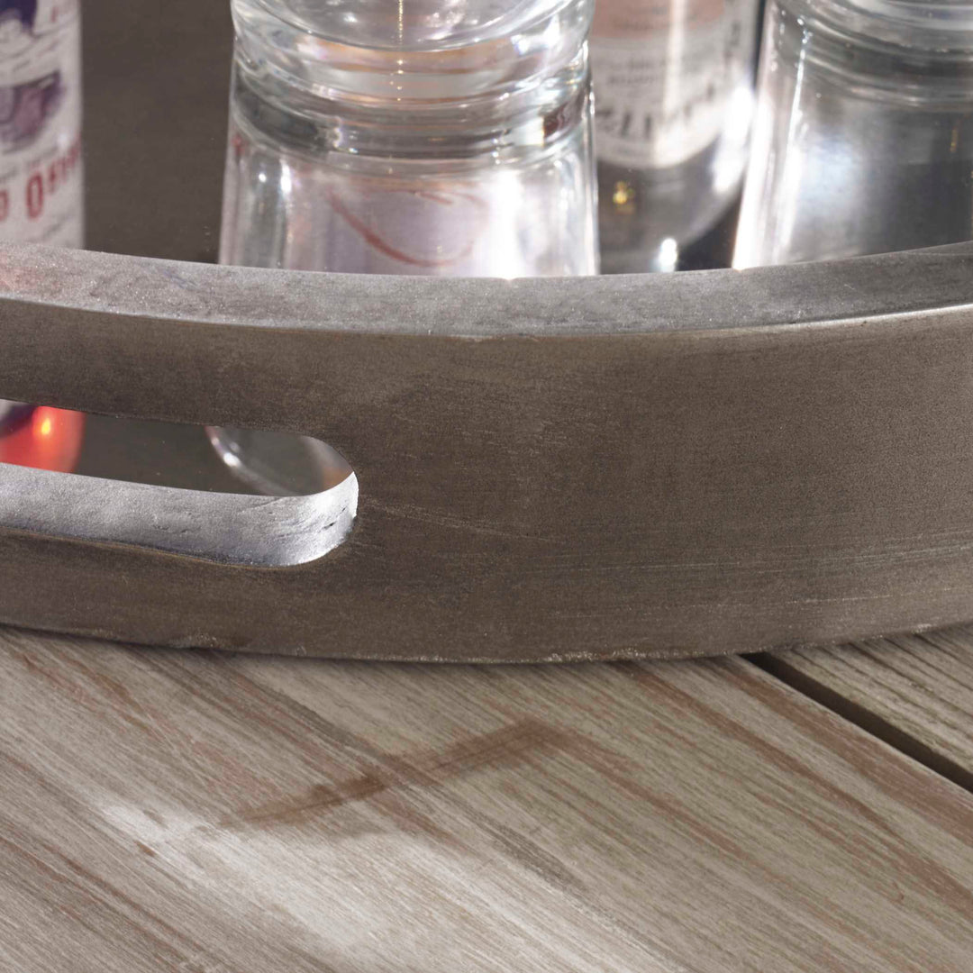 Bechet Round Silver Tray Accessories Uttermost