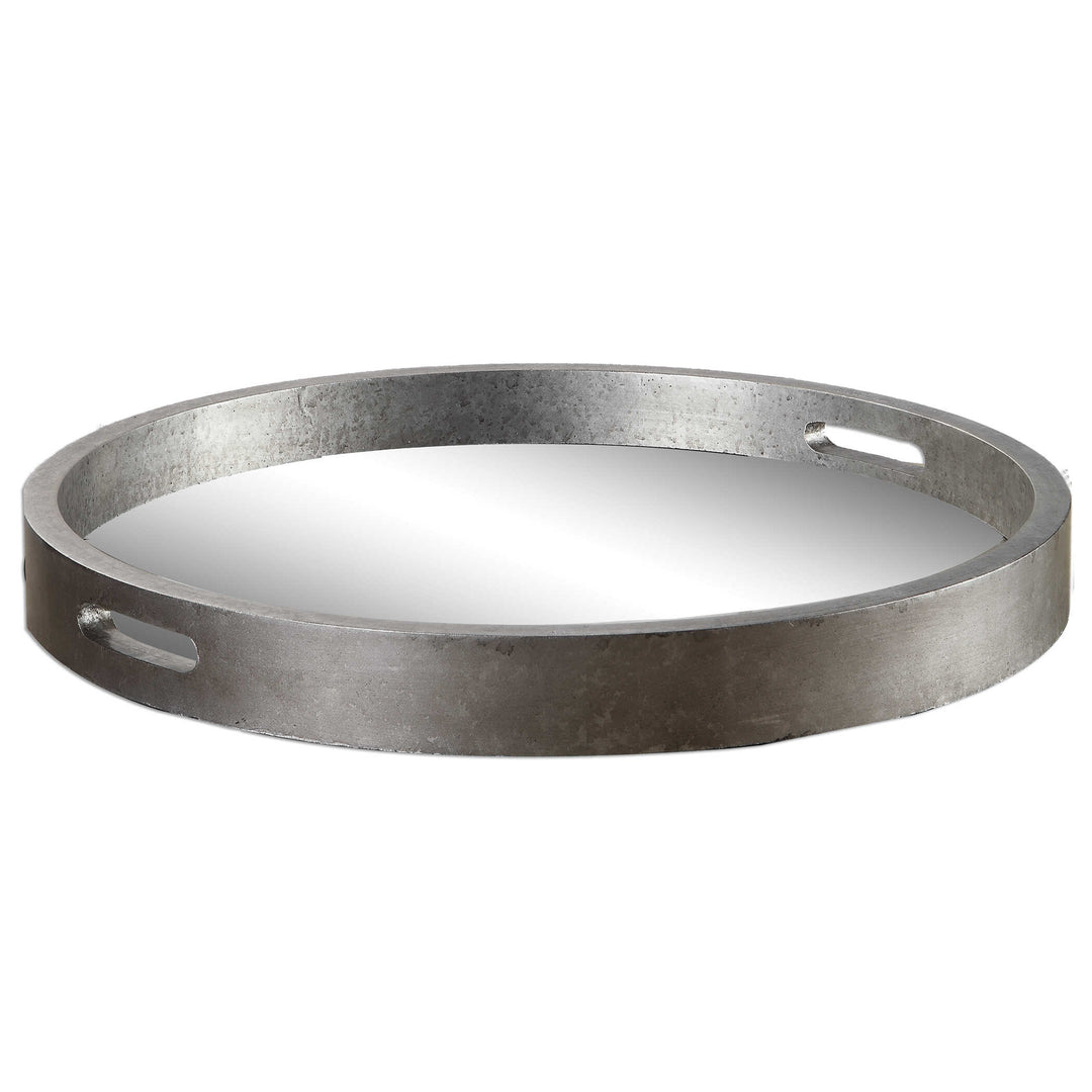 Bechet Round Silver Tray Accessories Uttermost