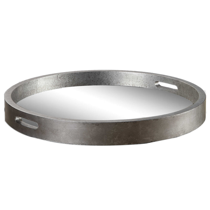 Bechet Round Silver Tray Accessories Uttermost