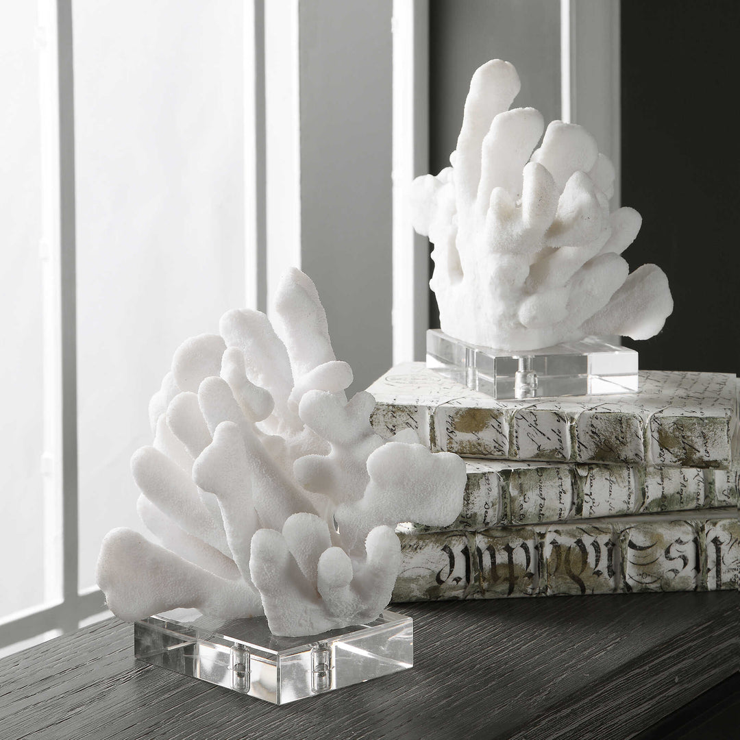 Charbel White Bookends Set of 2 Accessories Uttermost