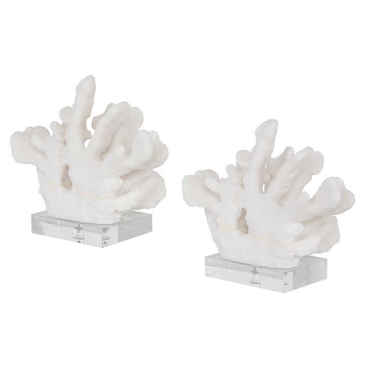 Charbel White Bookends Set of 2 Accessories Uttermost