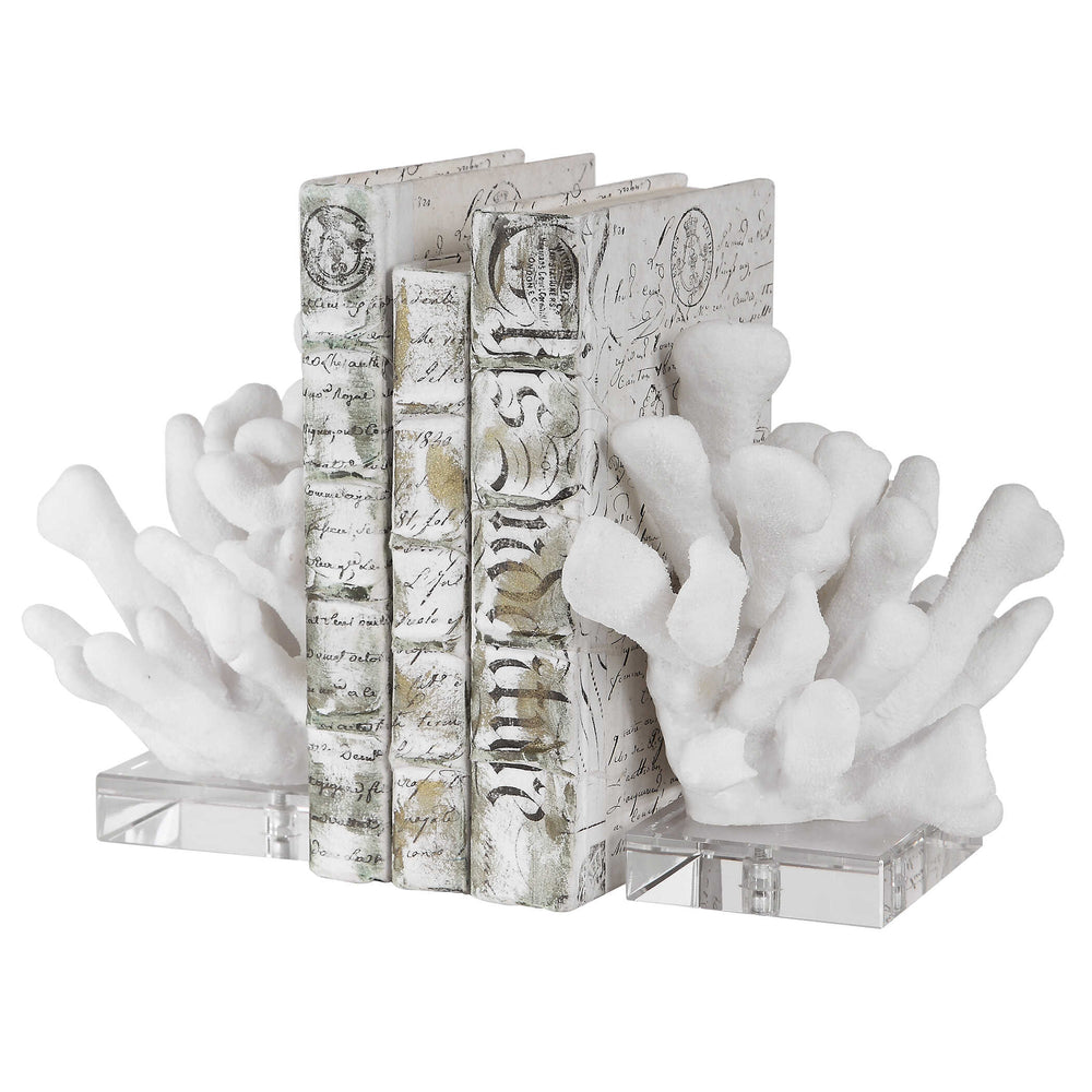 Charbel White Bookends Set of 2 Accessories Uttermost