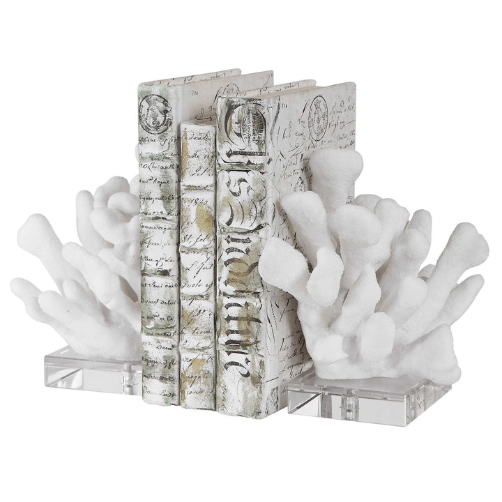 Charbel White Bookends Set of 2 Accessories Uttermost