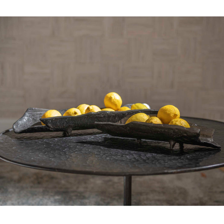 Caryn Nickel Trays Set of 2 Accessories Uttermost