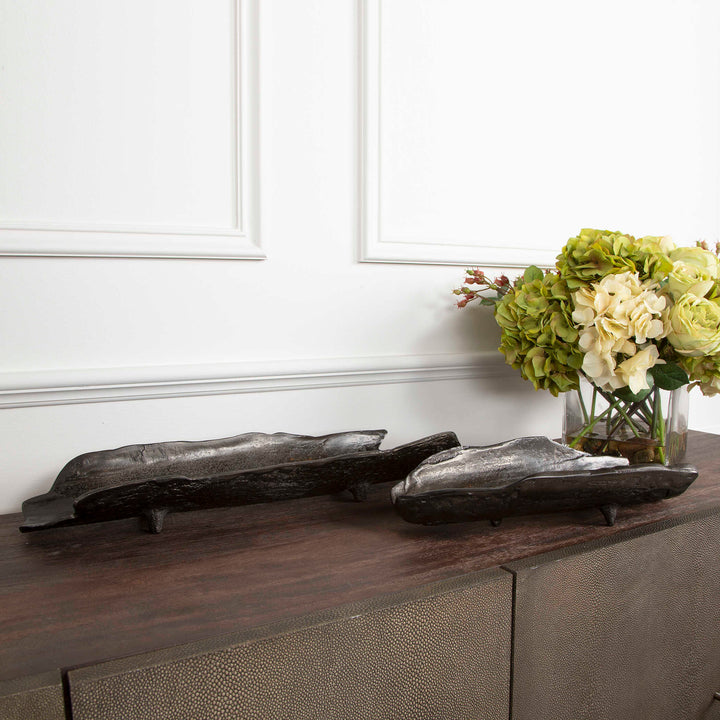 Caryn Nickel Trays Set of 2 Accessories Uttermost