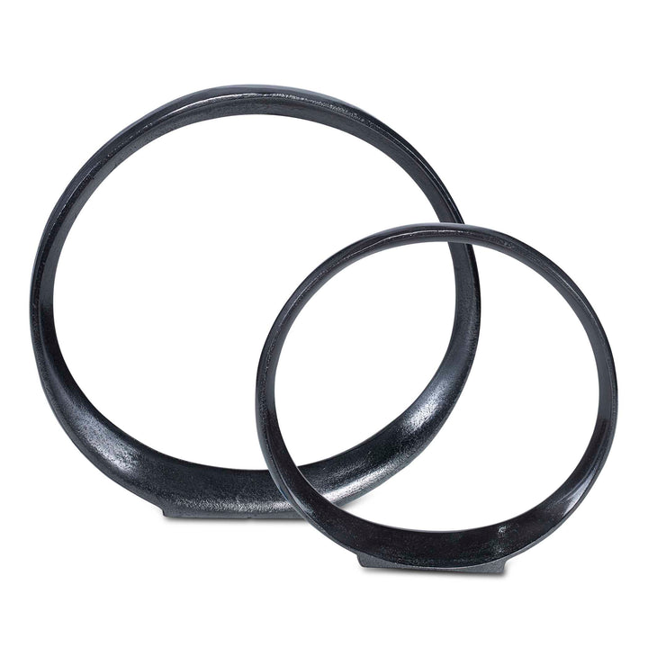 Orbits Black Ring Sculptures Set of 2 Accessories Uttermost