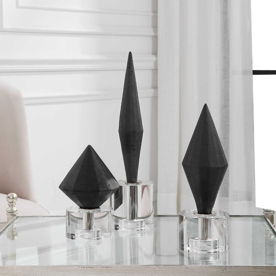 Alize Black Sculptures Set of 3 Accessories Uttermost