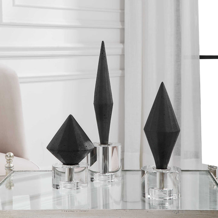 Alize Black Sculptures Set of 3 Accessories Uttermost