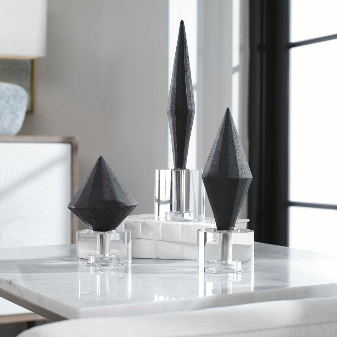 Alize Black Sculptures Set of 3 Accessories Uttermost