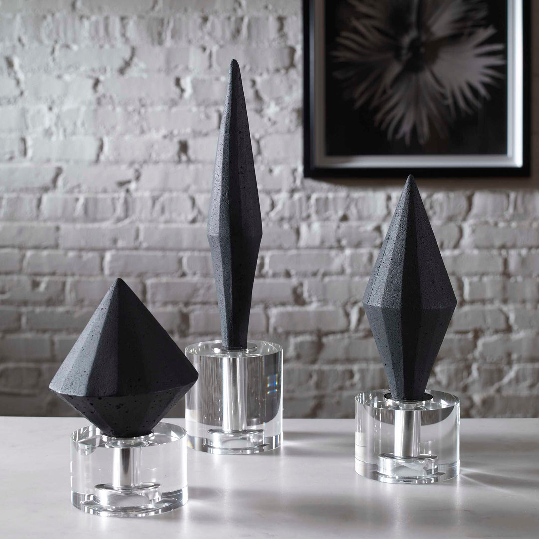 Alize Black Sculptures Set of 3 Accessories Uttermost