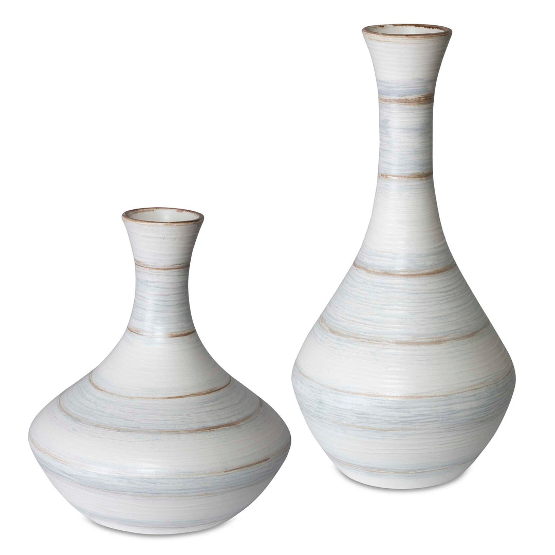 Potter Fluted Striped Vases Set of 2 Accessories Uttermost