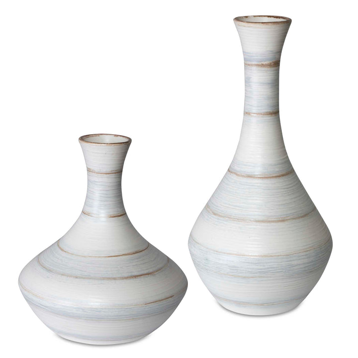Potter Fluted Striped Vases Set of 2 Accessories Uttermost