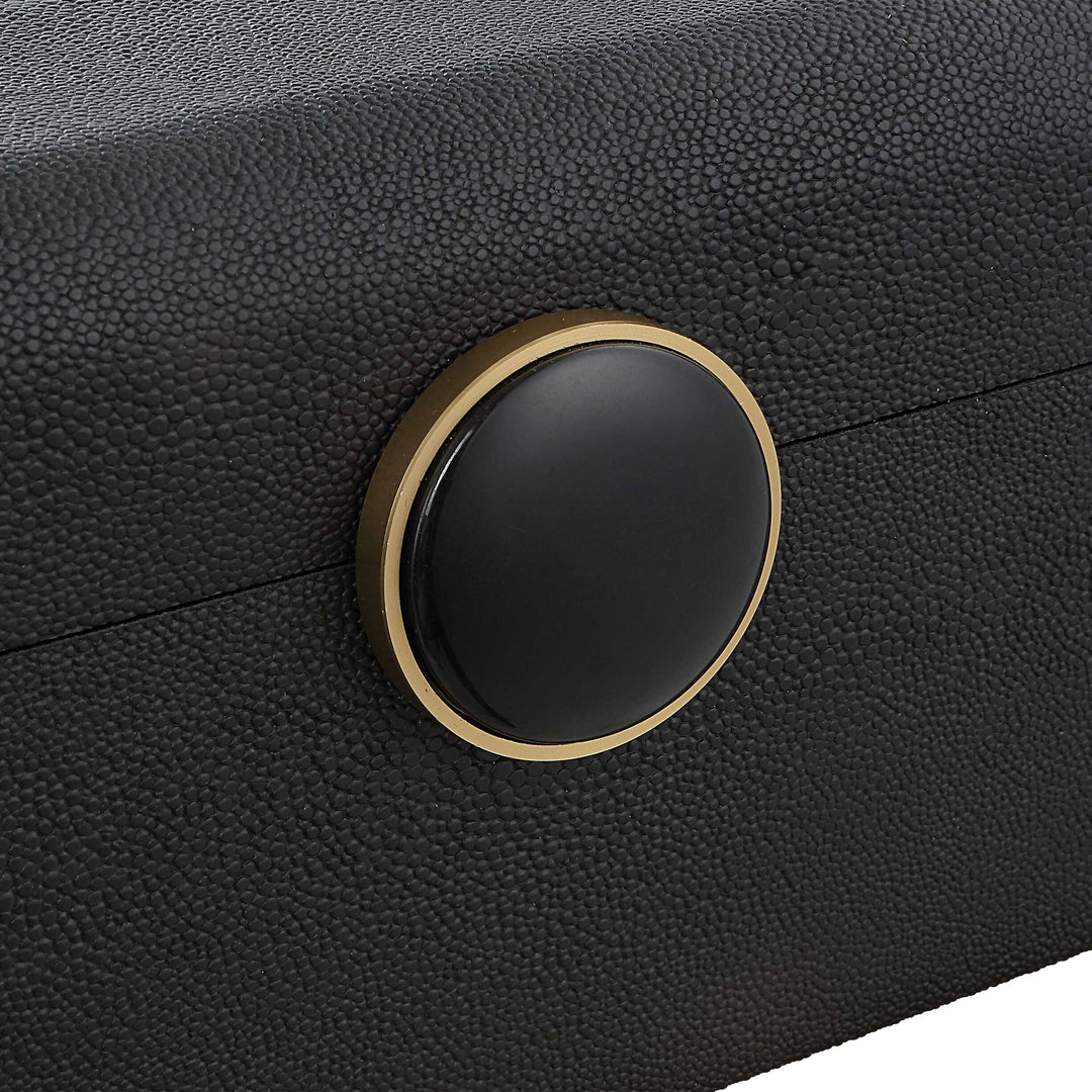 Lalique Black Shagreen Box Accessories Uttermost