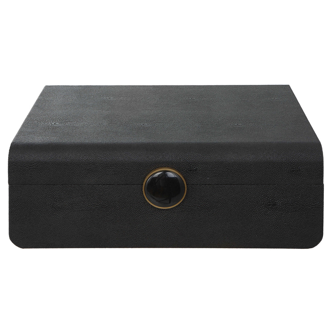 Lalique Black Shagreen Box Accessories Uttermost