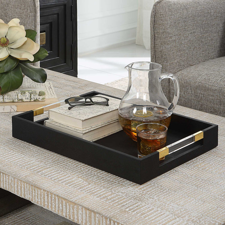 Wessex Black Shagreen Tray Accessories Uttermost