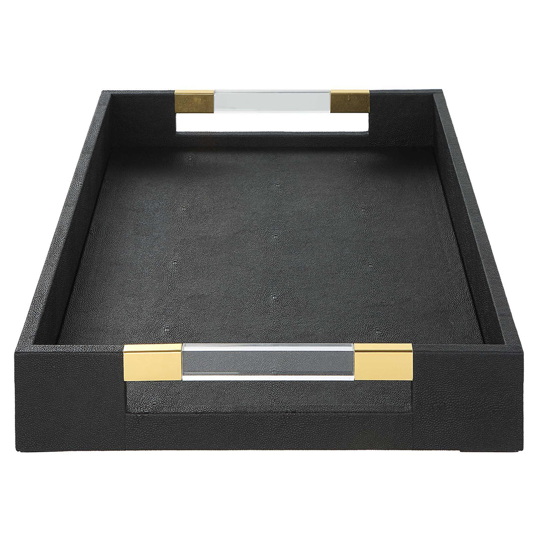 Wessex Black Shagreen Tray Accessories Uttermost