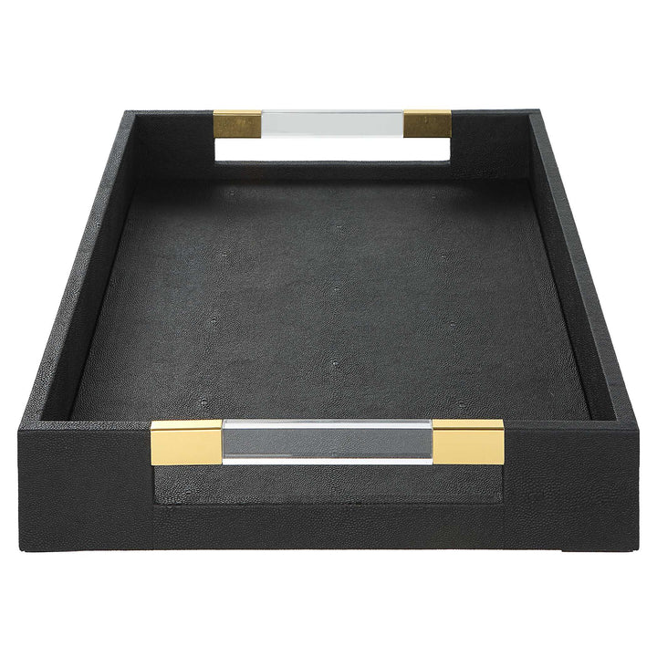 Wessex Black Shagreen Tray Accessories Uttermost