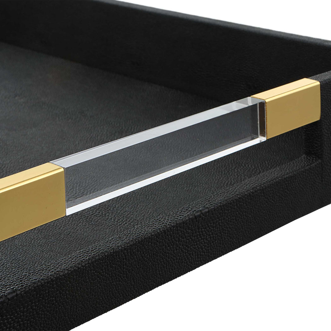 Wessex Black Shagreen Tray Accessories Uttermost