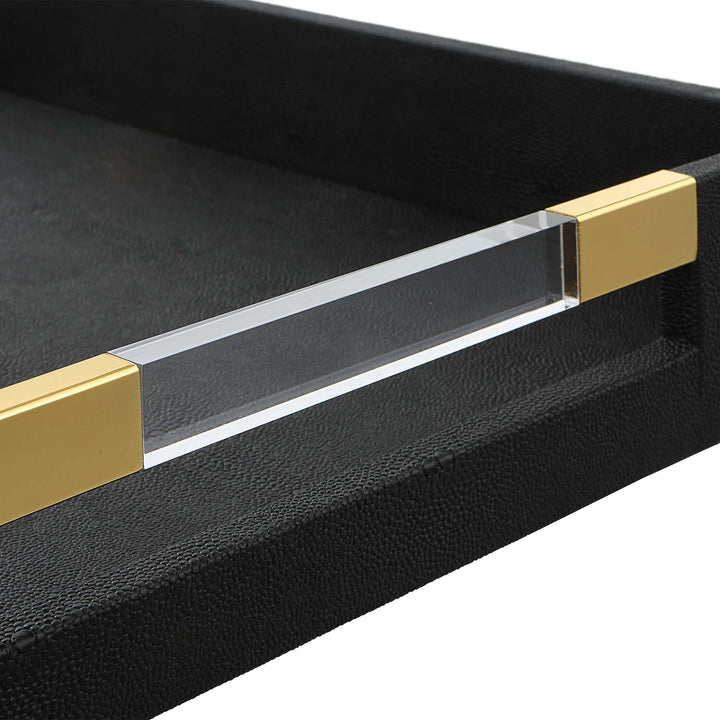 Wessex Black Shagreen Tray Accessories Uttermost