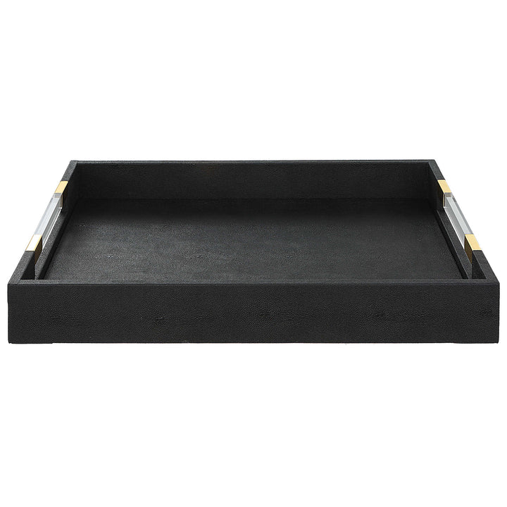 Wessex Black Shagreen Tray Accessories Uttermost