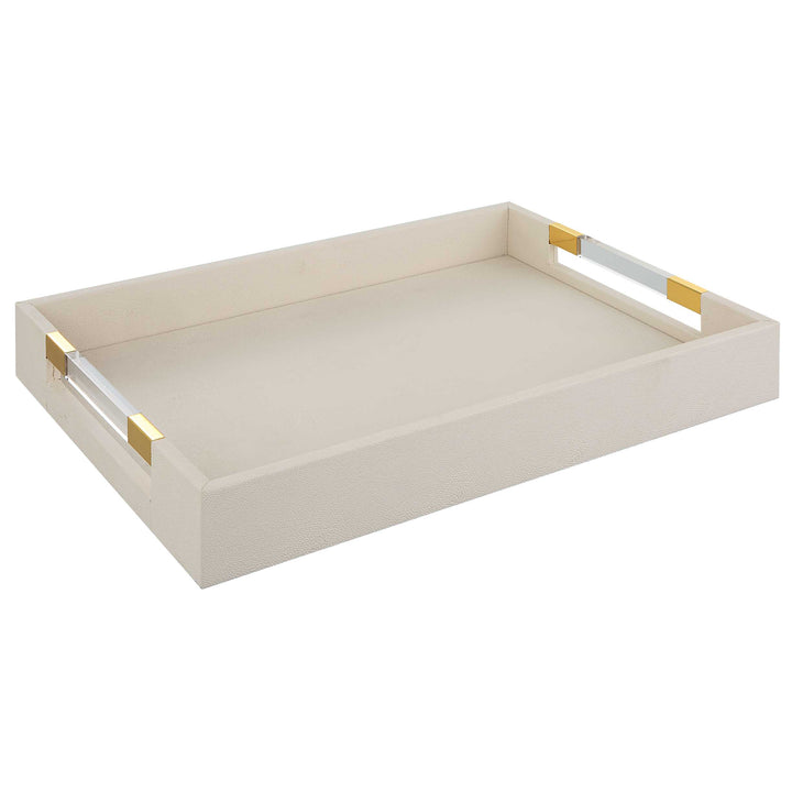 Wessex White Shagreen Tray Accessories Uttermost