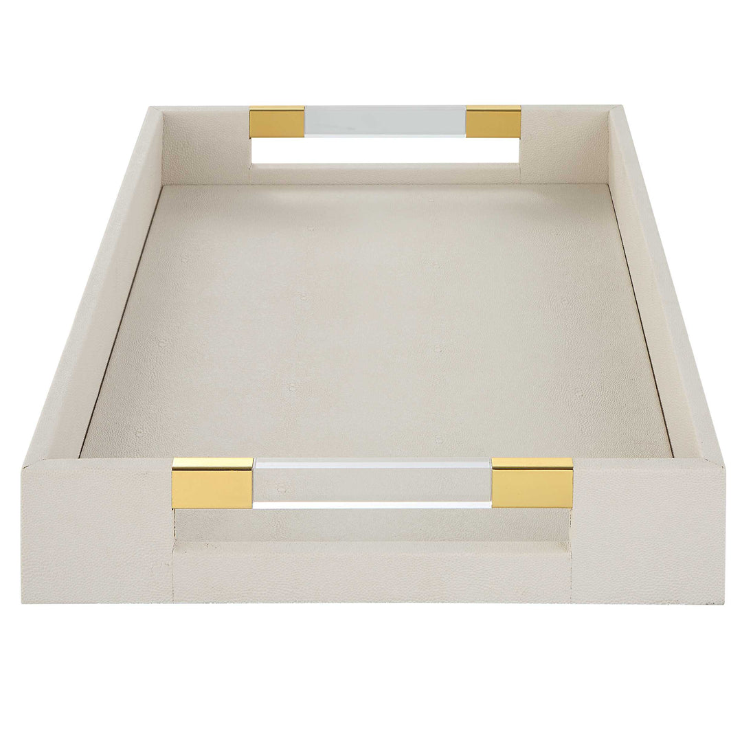 Wessex White Shagreen Tray Accessories Uttermost