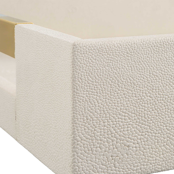 Wessex White Shagreen Tray Accessories Uttermost