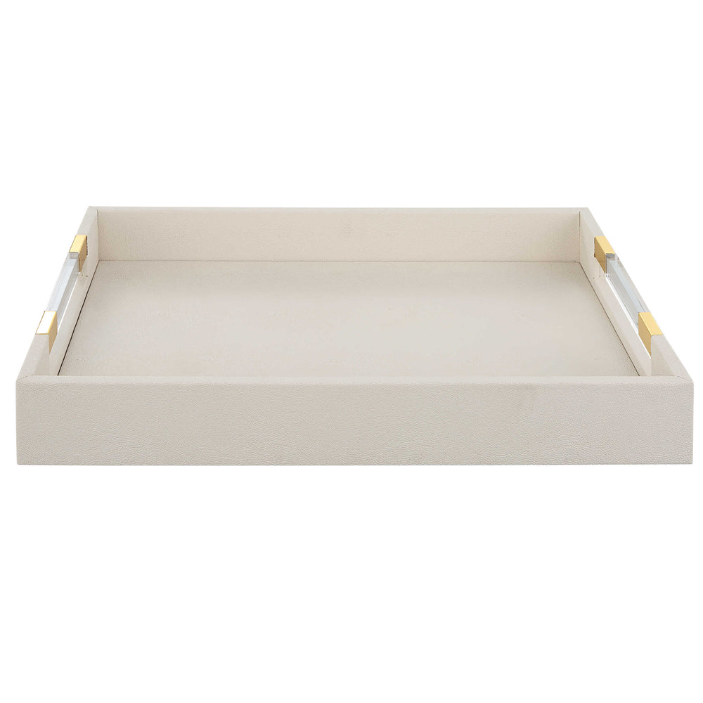Wessex White Shagreen Tray Accessories Uttermost