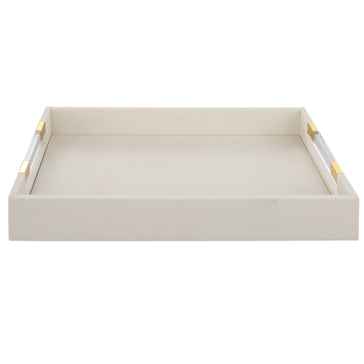 Wessex White Shagreen Tray Accessories Uttermost