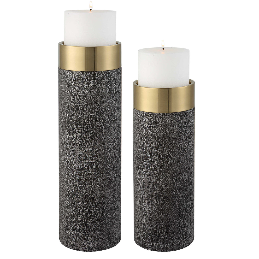 Wessex Gray Candleholders Set of 2 Accessories Uttermost