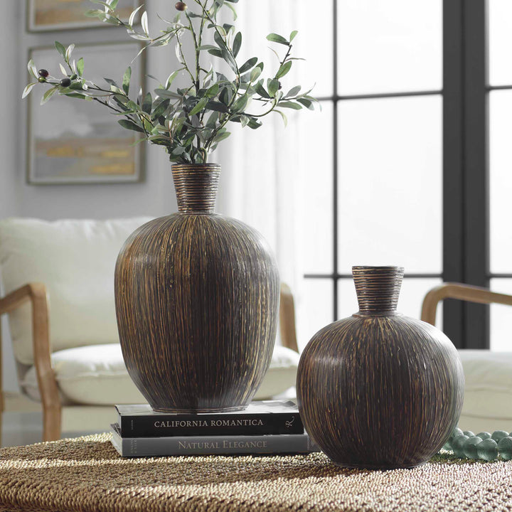 Islander Black Vases Set of 2 Accessories Uttermost