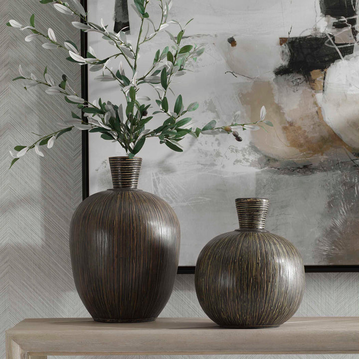 Islander Black Vases Set of 2 Accessories Uttermost
