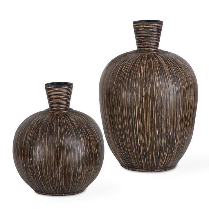 Islander Black Vases Set of 2 Accessories Uttermost