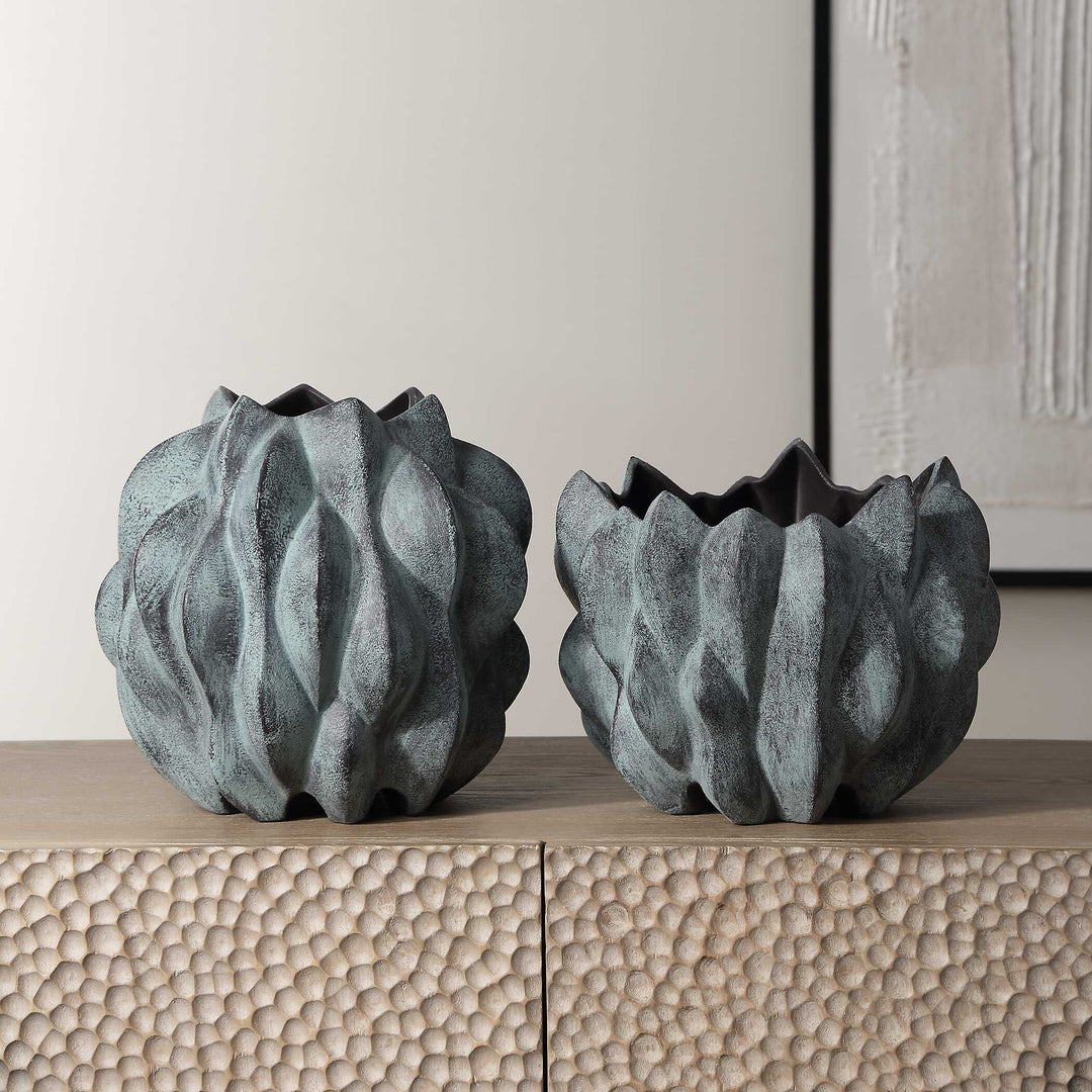 Verdant Bronze Vases Set of 2 Accessories Uttermost