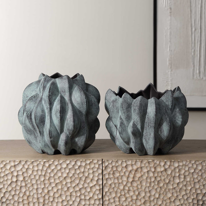 Verdant Bronze Vases Set of 2 Accessories Uttermost